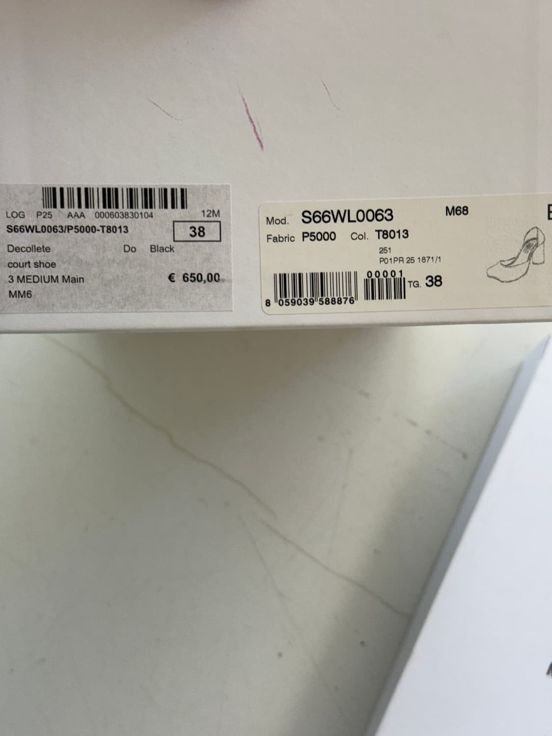 MM6 메종마르지엘라 스티치 디테일 레더 샌들힐 38 상품이미지7