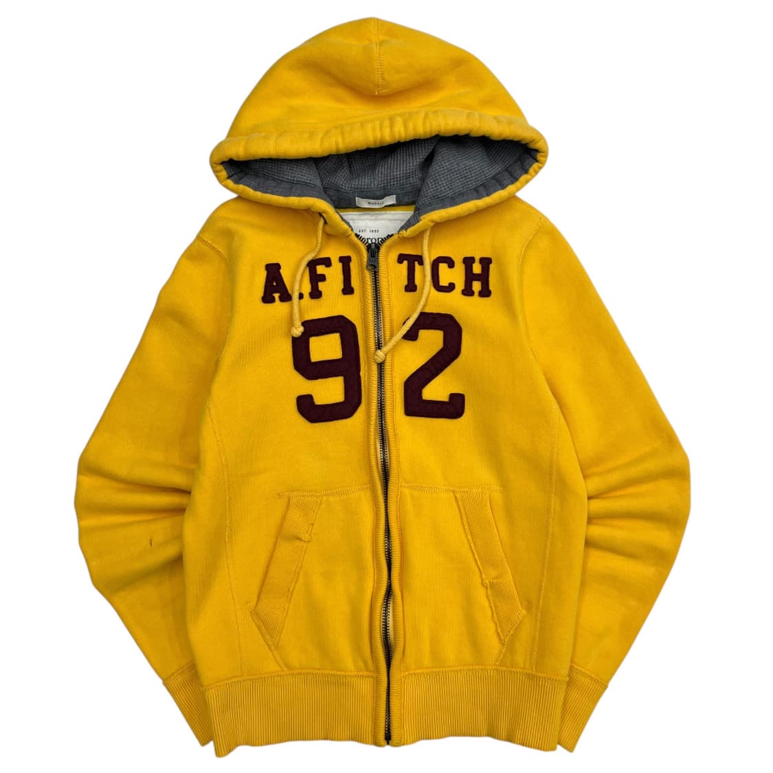 아베크롬비 버건디 패치 옐로우 후드집업 S 상품이미지2