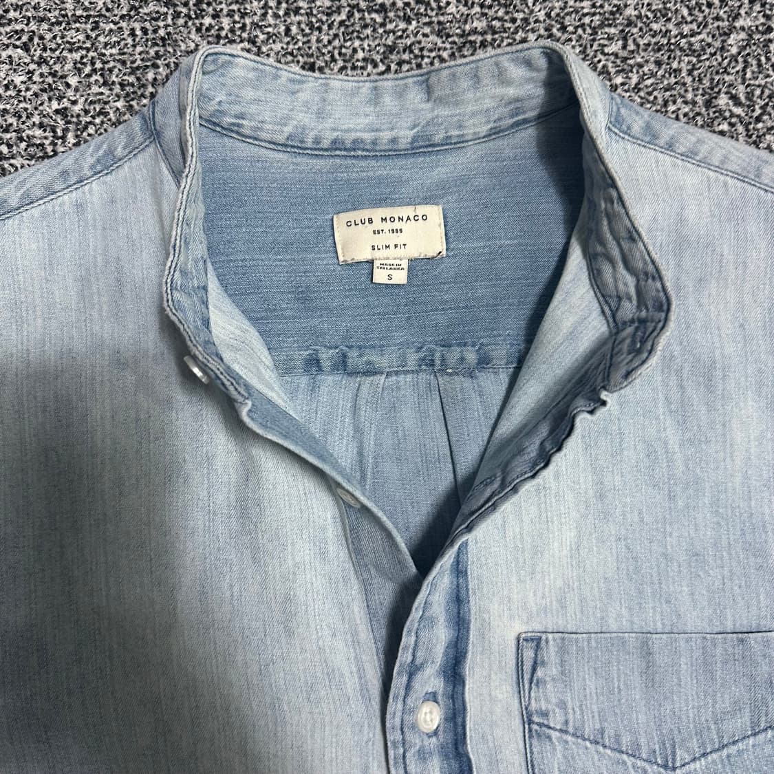 (S) 클럽모나코 헨리넥 데님 셔츠 상품이미지2