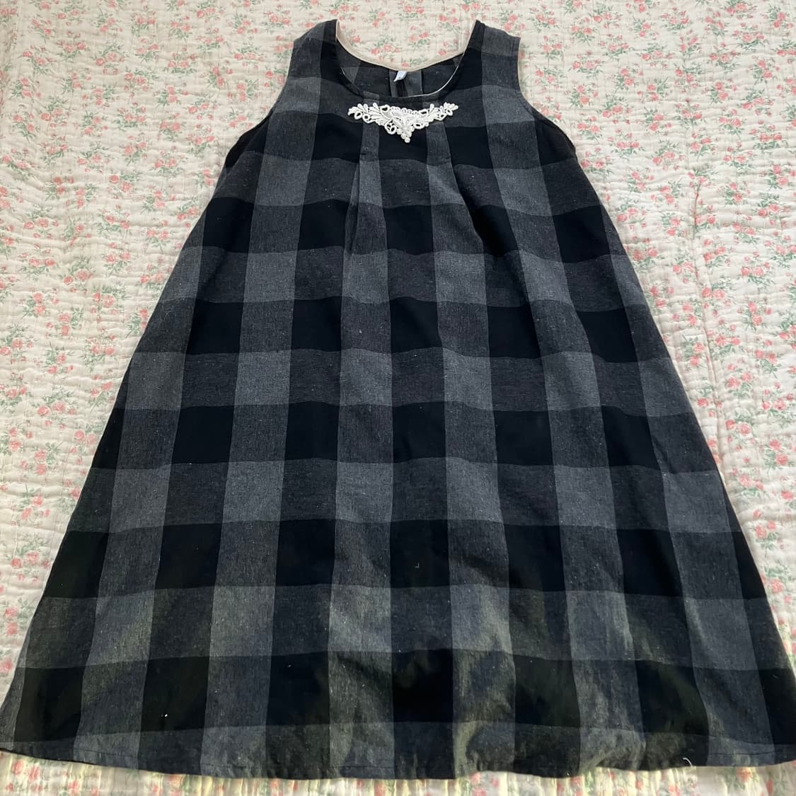 빈티지 모리 체크 블랙 레이스 원피스 955 y2k 스트릿 갸루 펑키 일 상품이미지1