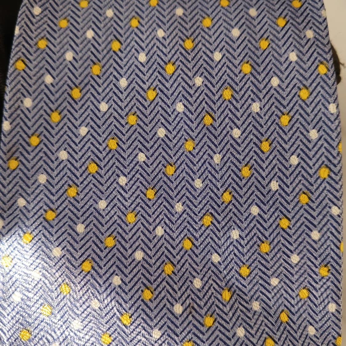 발망 실크 블루 헤링본 도트 넥타이 9.6cm A등급 A19173
 상품이미지8