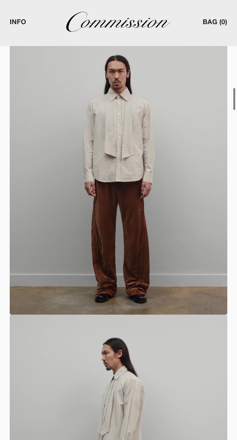 [S,M,L]커미션 25fw Banker 체크 셔츠/베이지 상품이미지5