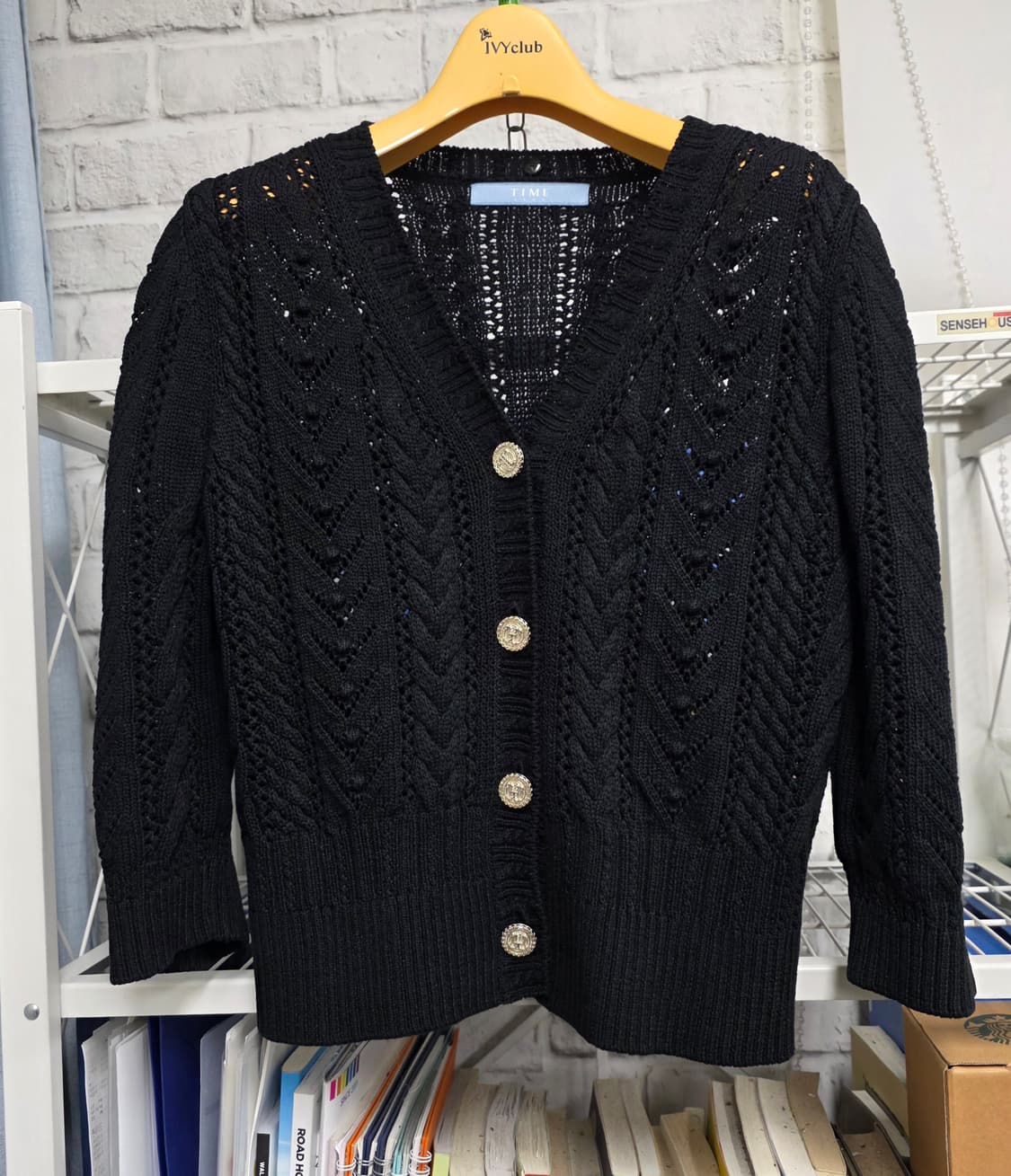 타임 여성 니트가디건 66 브이넥 소매8부 가디건 WM30 상품이미지1