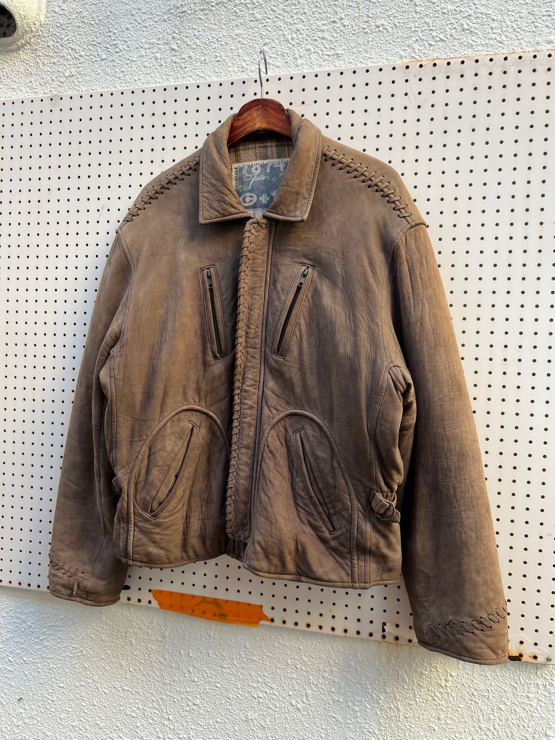 90s CLOSED SUEDE LEATHER BOMBER 스웨이드가죽자켓 상품이미지5
