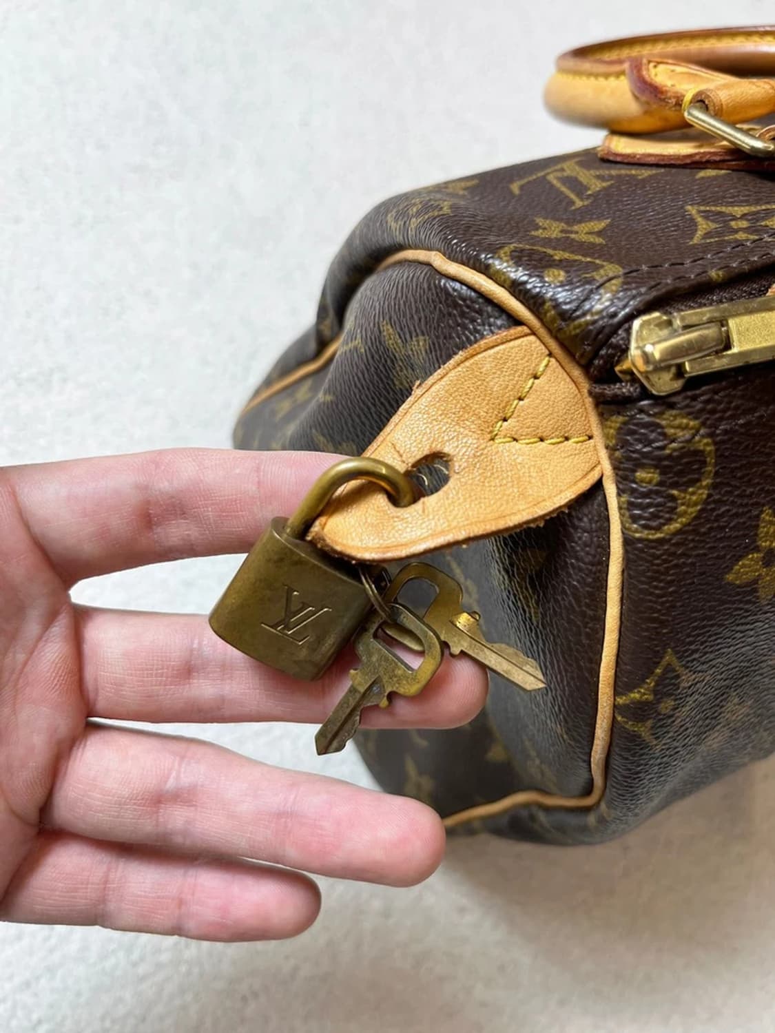 루이비통 Louis Vuitton 모노그램 스피디 25 핸드백 Q1301 상품이미지6