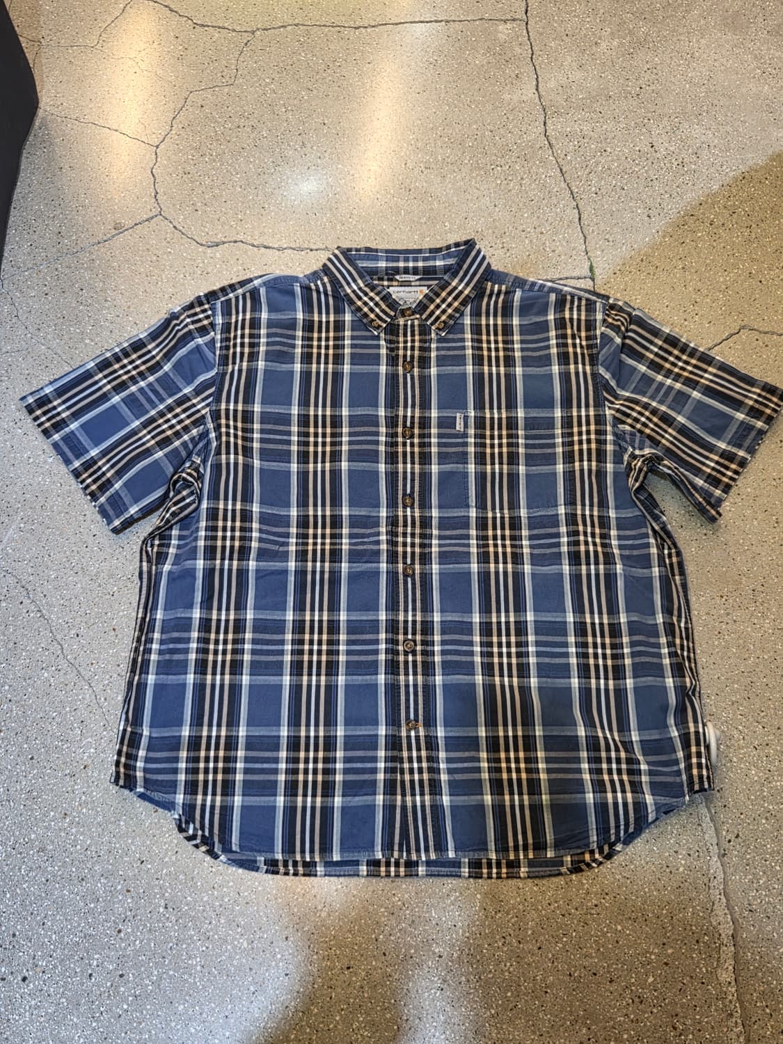 칼하트 블루체크 반팔셔츠 상품이미지3