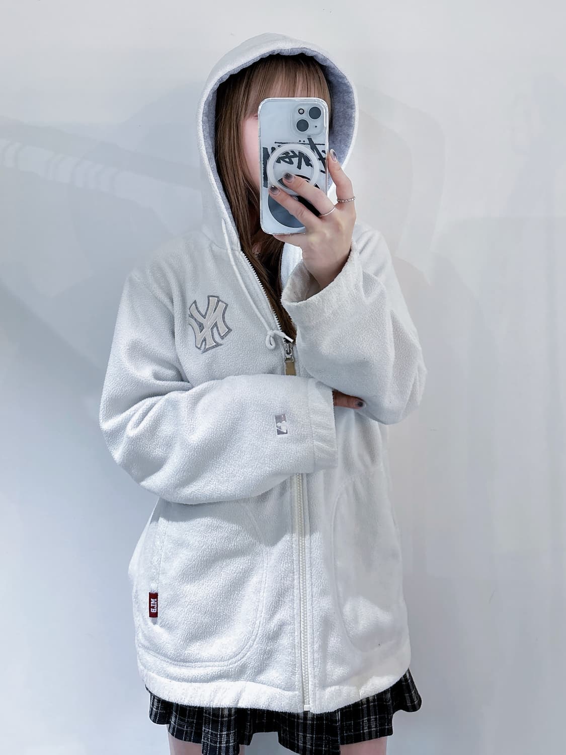 MLb 양키스 화이트 후리스 집업 상품이미지3