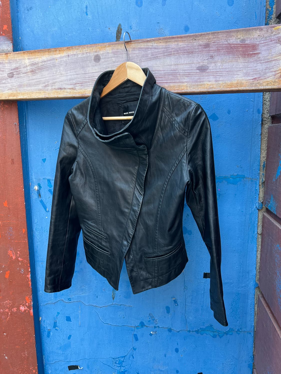 Vintage (W) High Neck Leather Jacket 상품이미지2