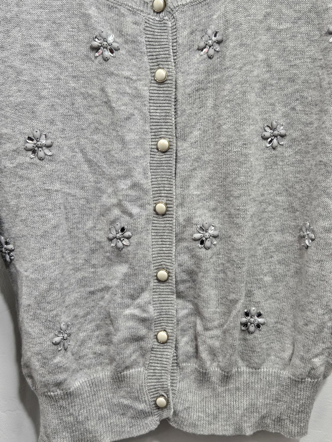 플라워 비즈 장식 니트 가디건 L 상품이미지3