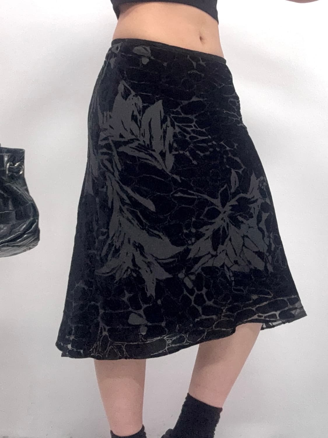 22 OCTOBRE 블랙 로우웨이스트 스커트 상품이미지3