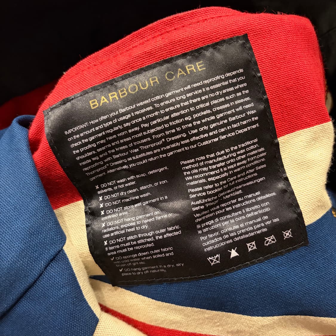 [M] 바버 인터내셔널 유니온잭 왁스 블랙 벨티드 자켓 B796 상품이미지9