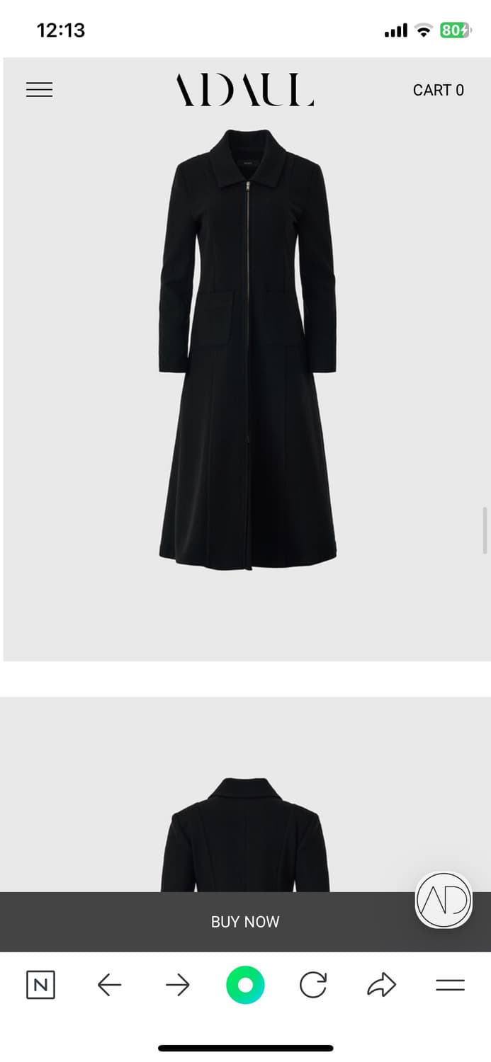 어다울) Zip up simple long dress - black-S 상품이미지9