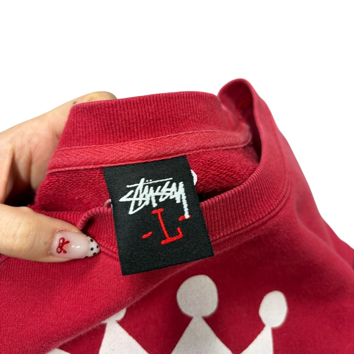 스투시 00s 레터링 로고 레드 스웻셔츠 맨투맨 상품이미지4