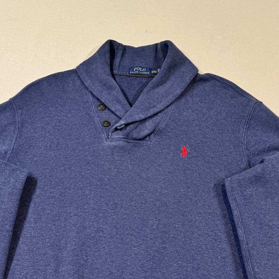 L) 폴로 랄프로렌 숄카라 코튼 니트 네이비 상품이미지3