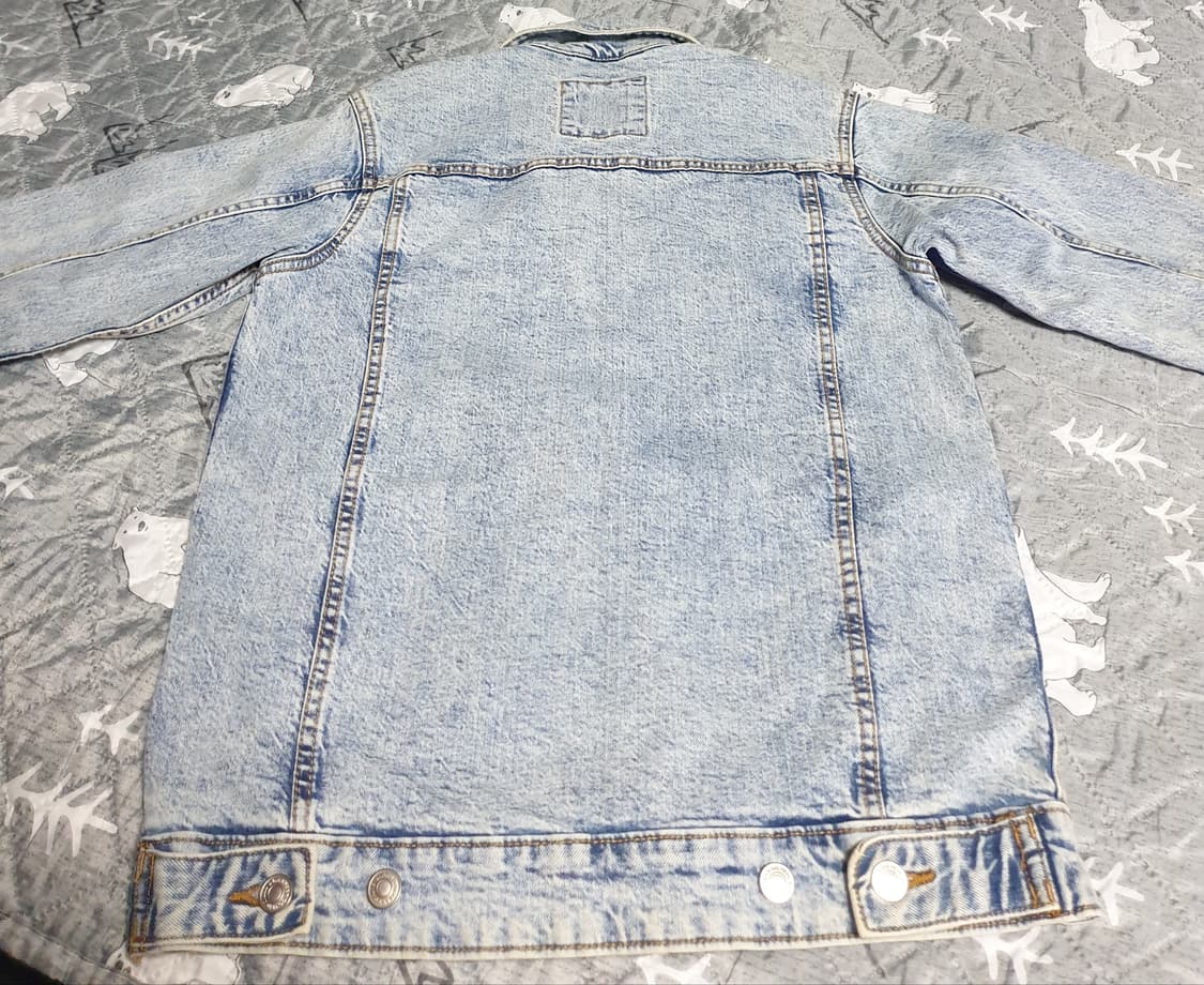 자라 빈티지워싱 데님자켓 연청 (S) 상품이미지3