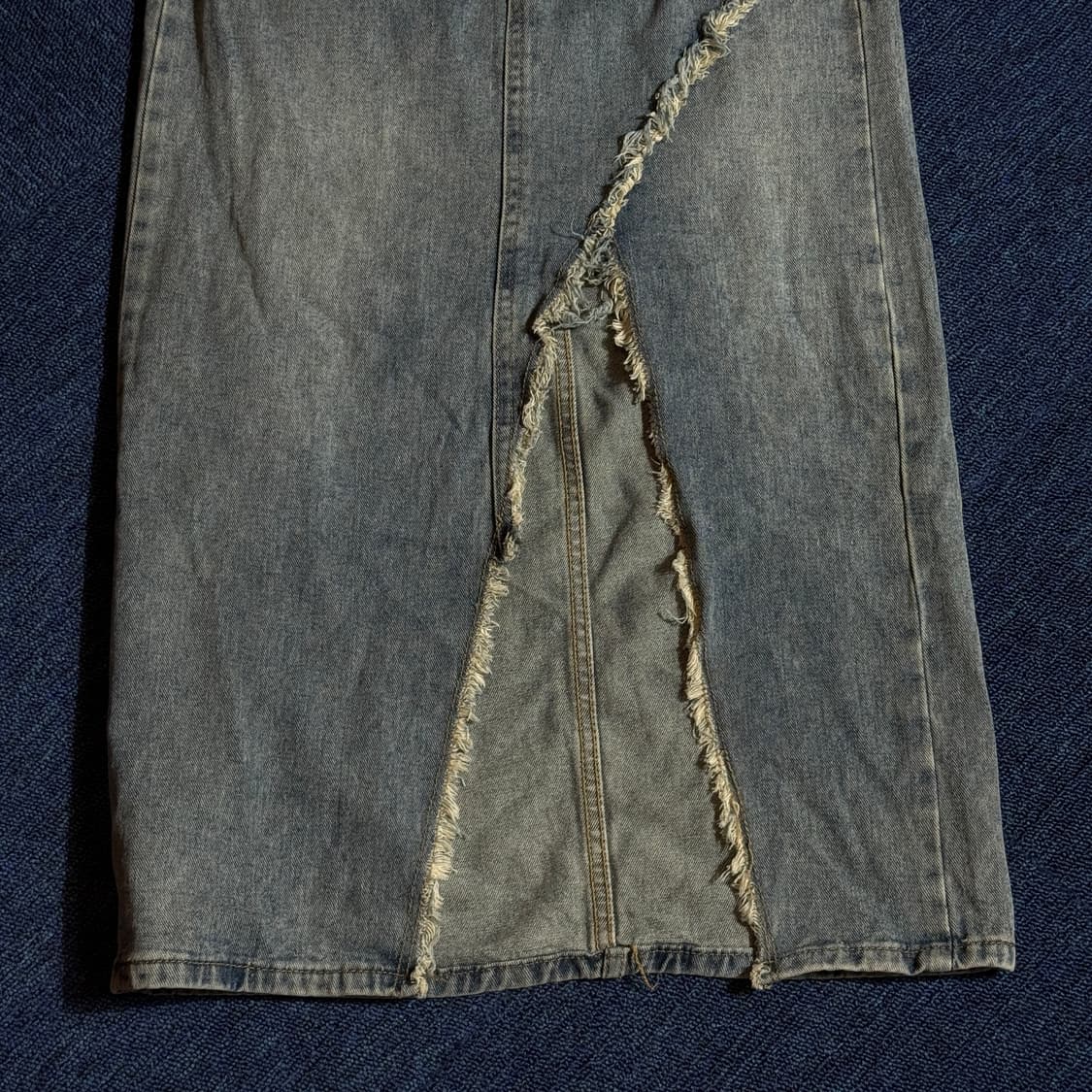 빈티지 앞트임 데님 롱 스커트 상품이미지3