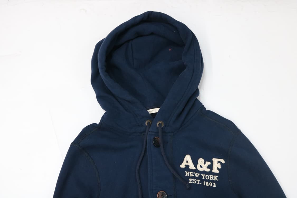 아베크롬비 빈티지 네이비 버튼업 후드 가디건 (M) 상품이미지3