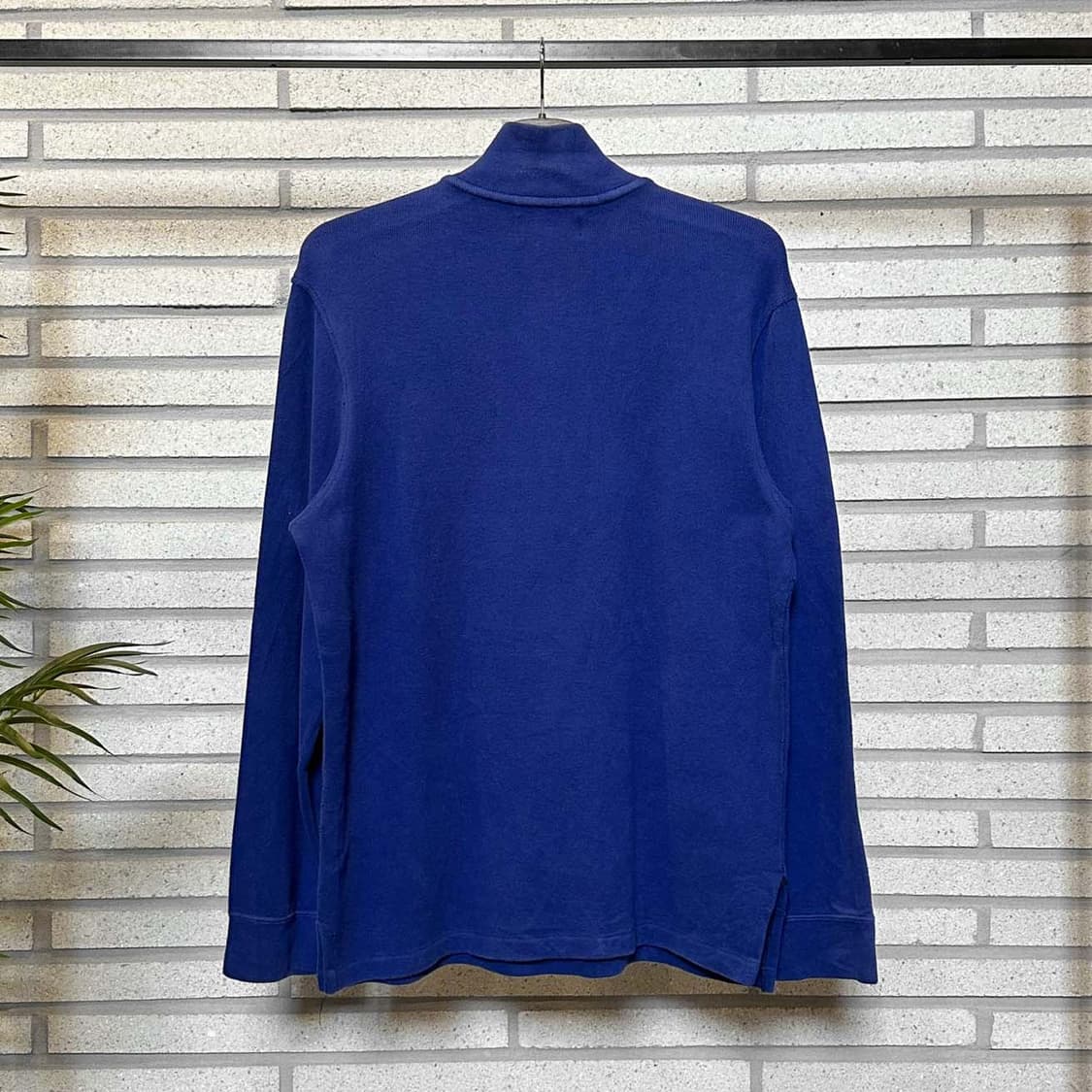 폴로 랄프로렌 반집업 니트 하이넥 포니 로고 디테일 블루 상품이미지3