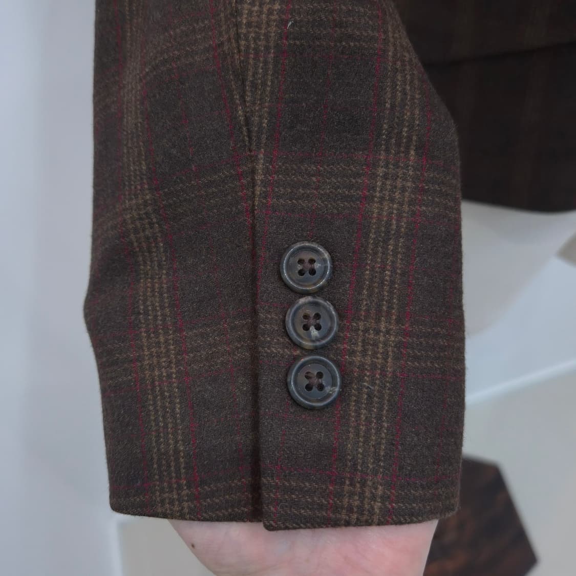 Lands’ End 브라운 체크 울 블레이저 상품이미지6