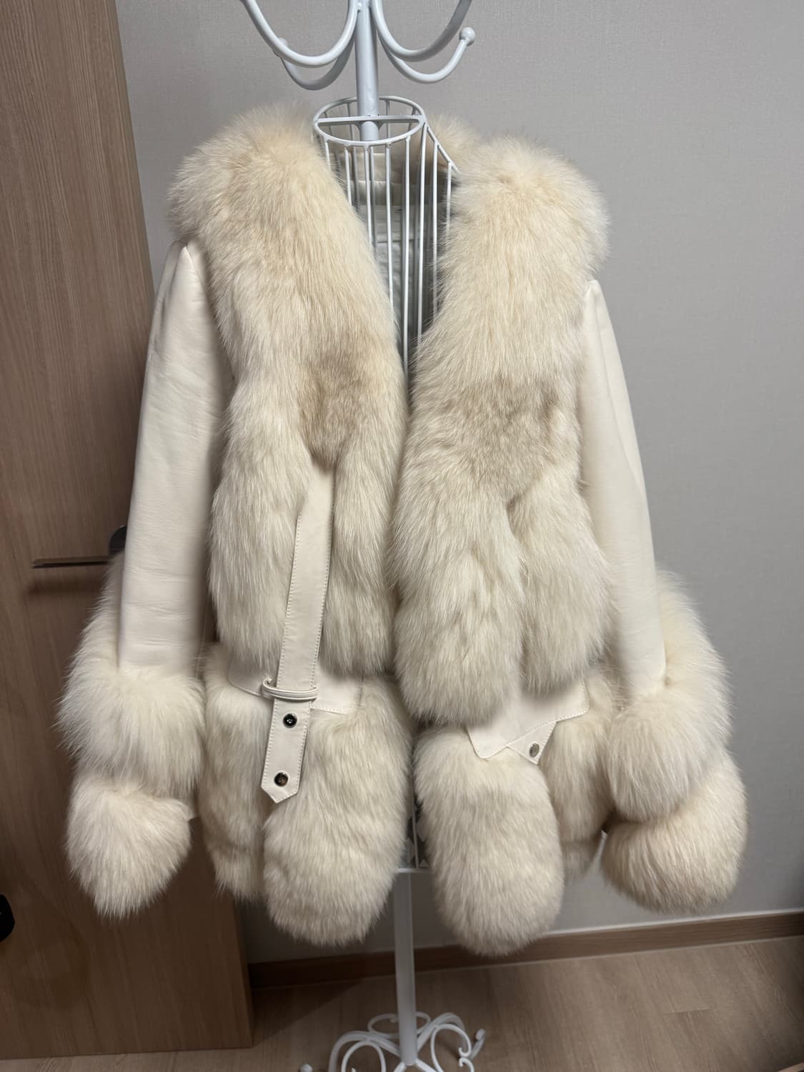 아이보리 폭스 퍼 양가죽 자켓   상품이미지2