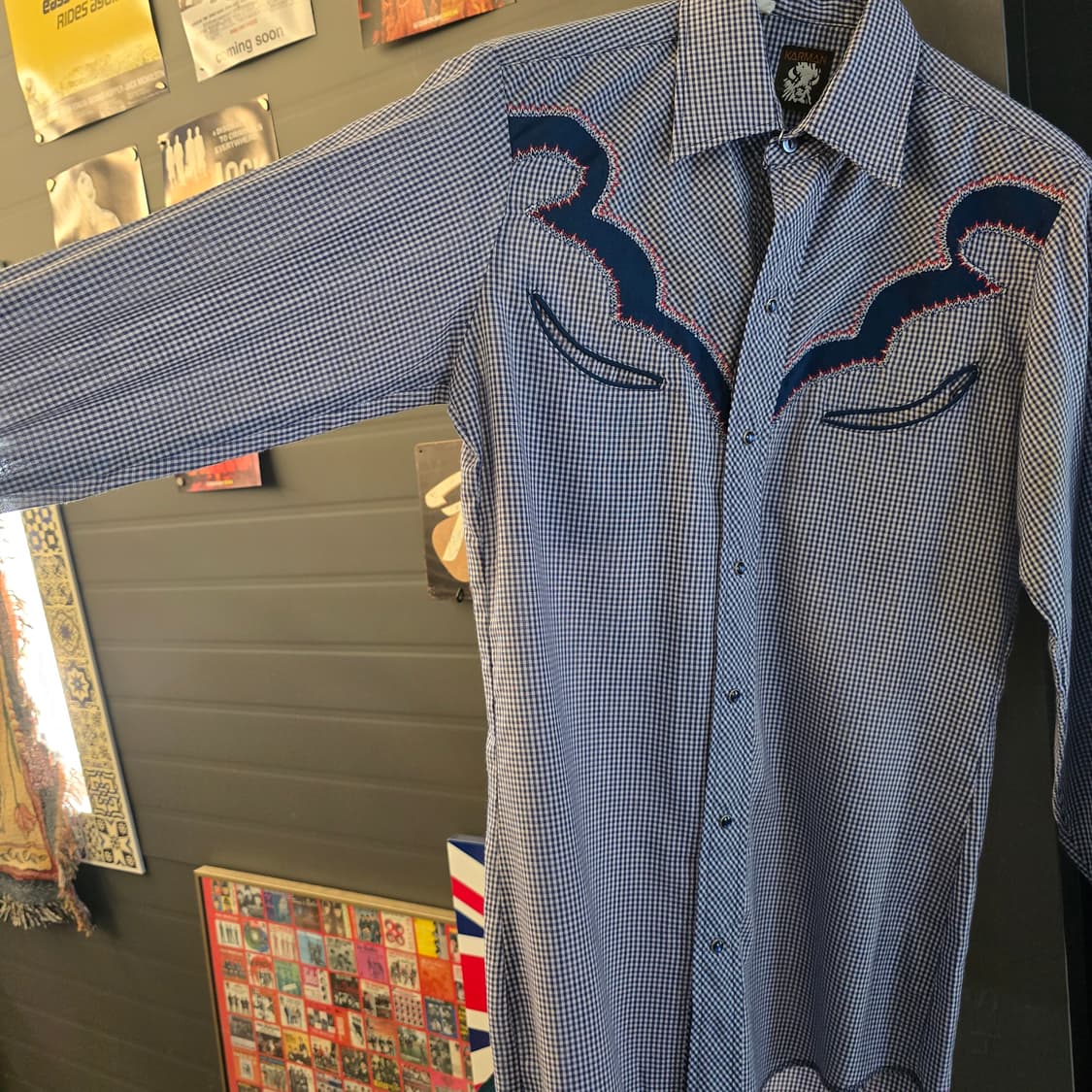 KARMAN 빈티지 웨스턴 자수 체크 셔츠 상품이미지9