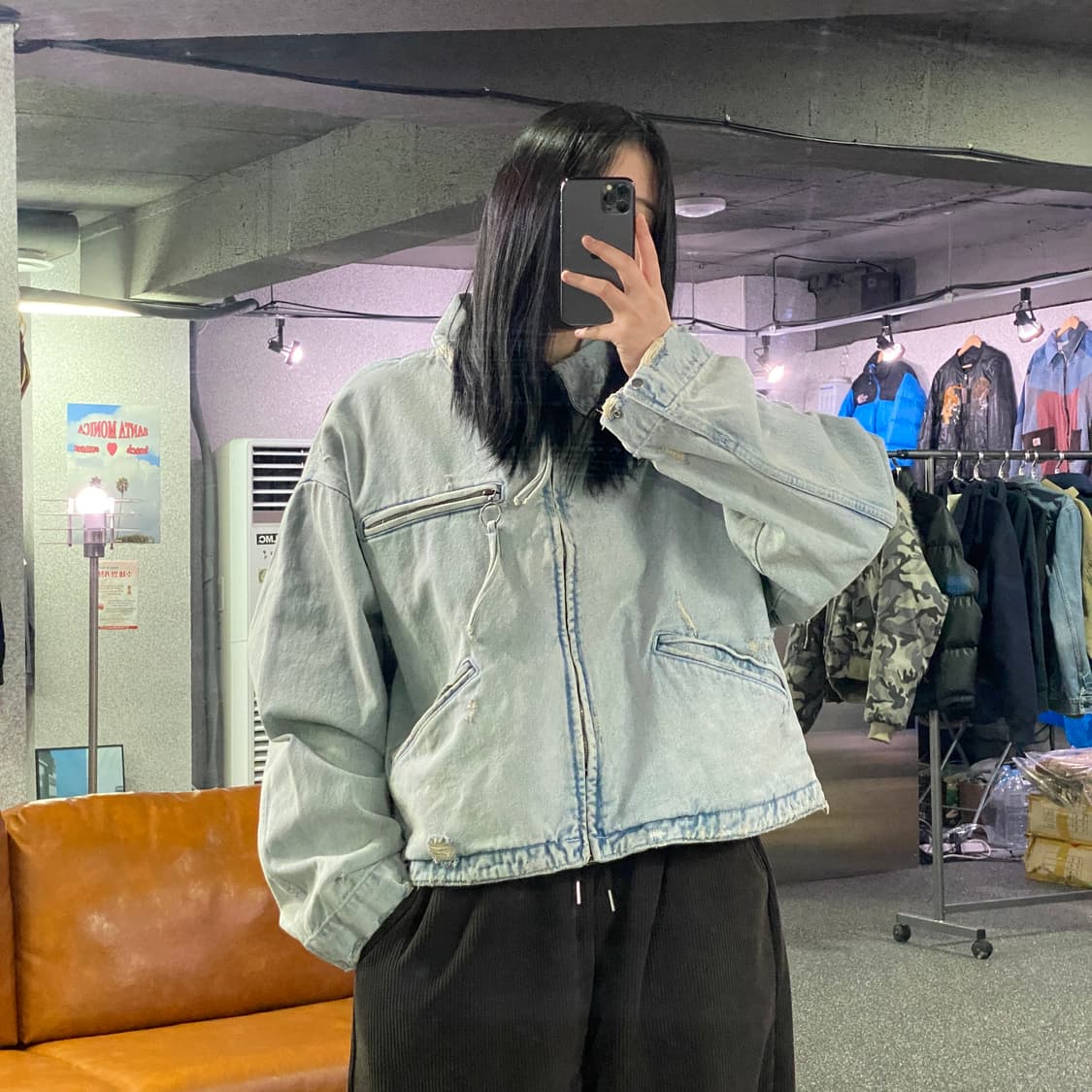 자라 디스트로이드 크롭 데님 워크 자켓 B3834 상품이미지1