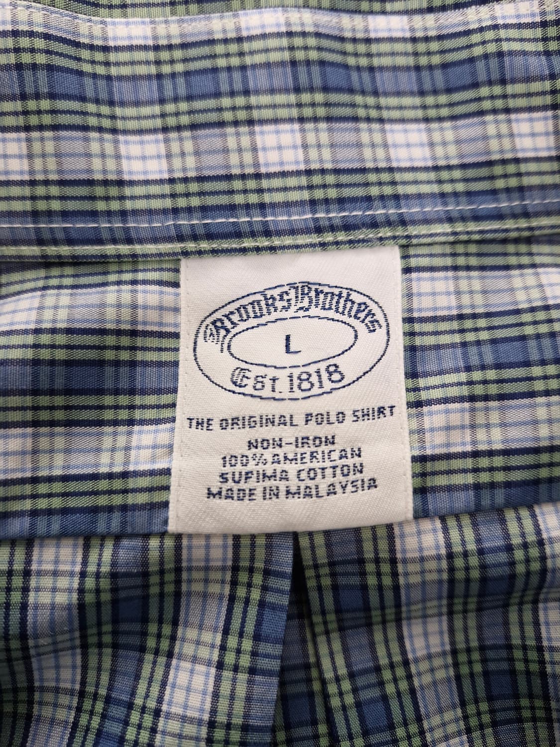 브룩스브라더스 오리지널 체크 폴로 반팔셔츠(L) 상품이미지7