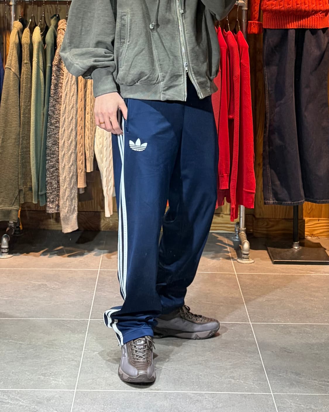 M 아디다스 OG 파이어버드 글로시 네이비 트랙팬츠 상품이미지1