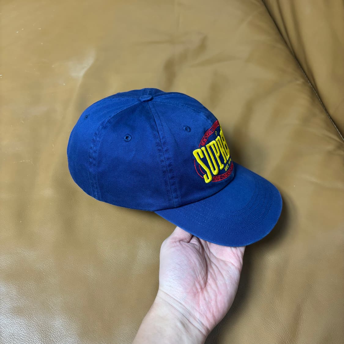 슈프림 6패널 볼캡 모자 23fw 웜업 네이비 상품이미지4