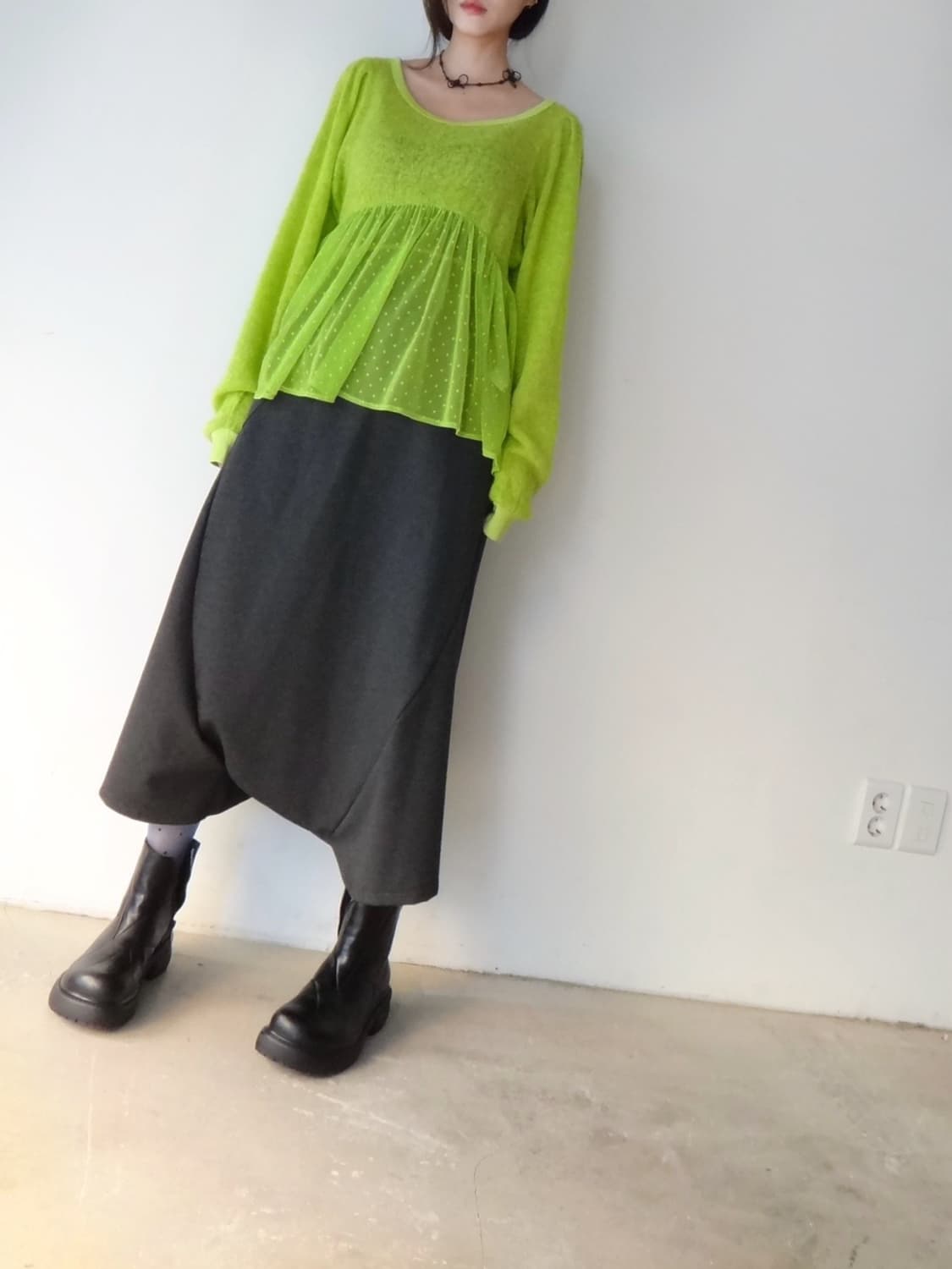 Hybrid Avant Pants Skirt / gray 상품이미지7