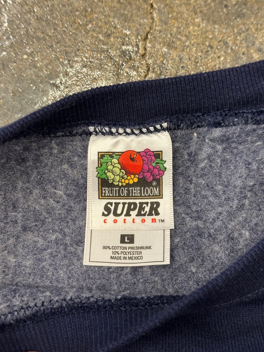 90s Fruit of the Loom 네이비 맨투맨 스웻셔츠 L 상품이미지4