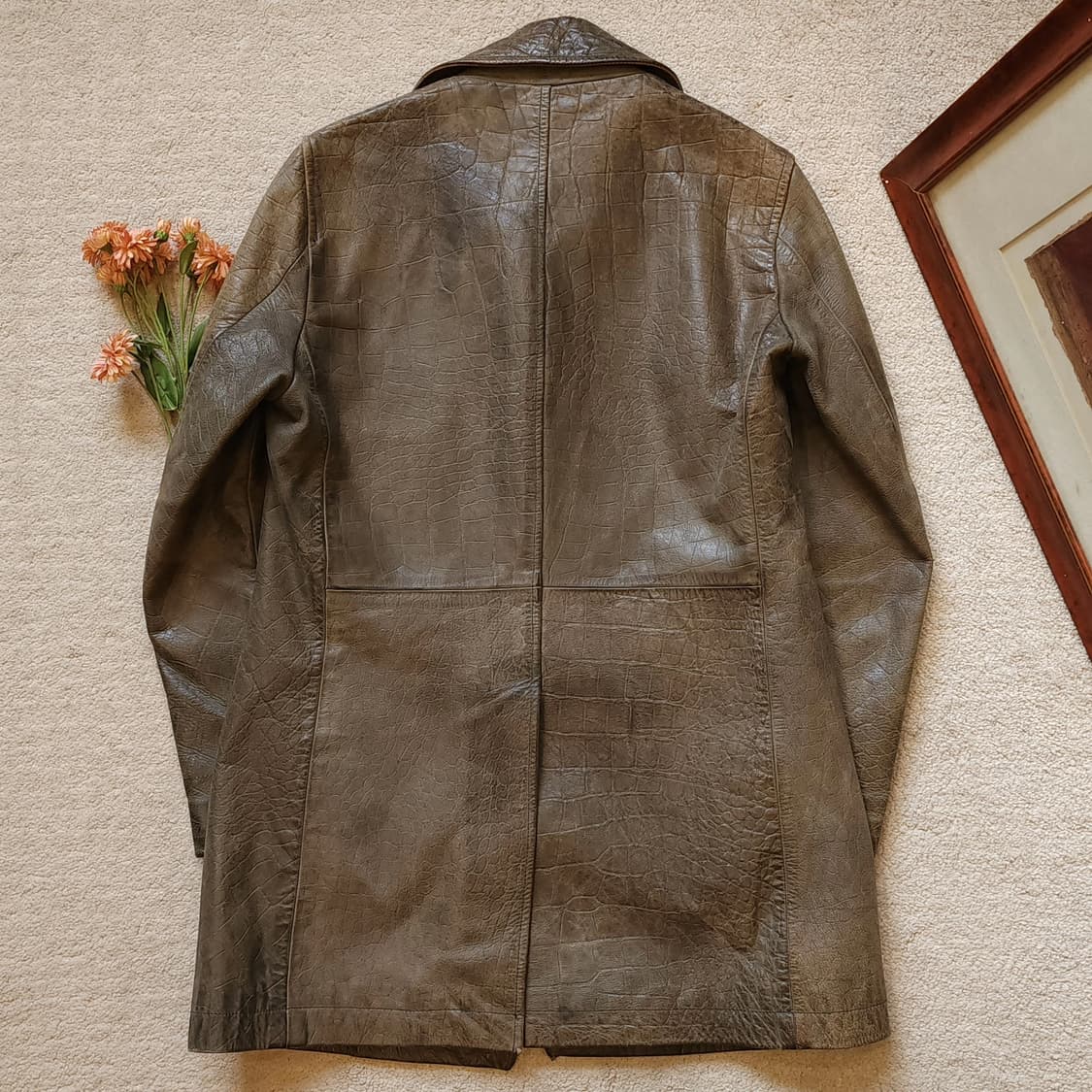 90s 아바하우스 빈티지 가죽자켓 크로커다일 엠보 소가죽 코트 F 상품이미지2