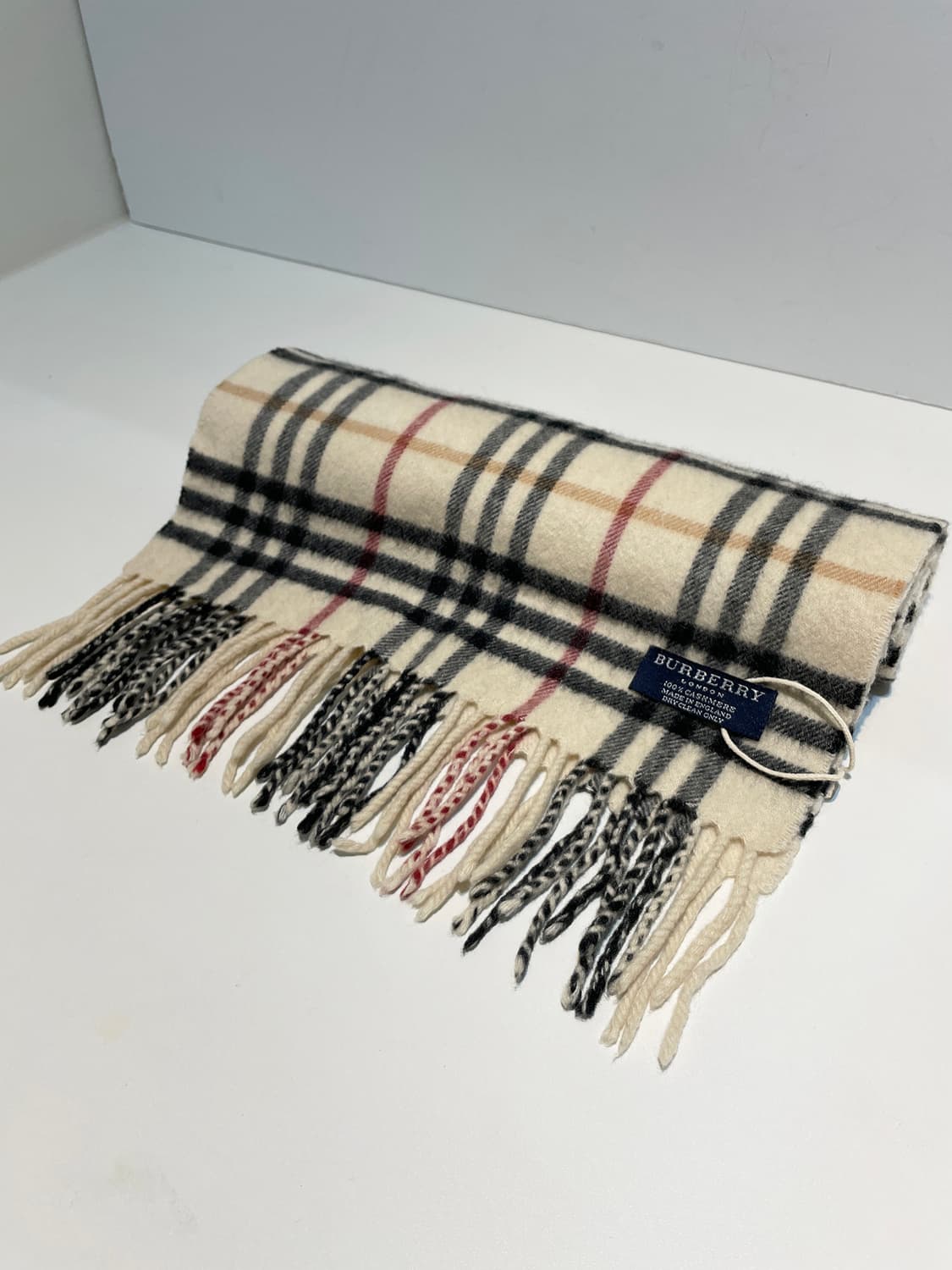 버버리 90's 100% 캐시미어 노바 체크 목도리 A1534 상품이미지1