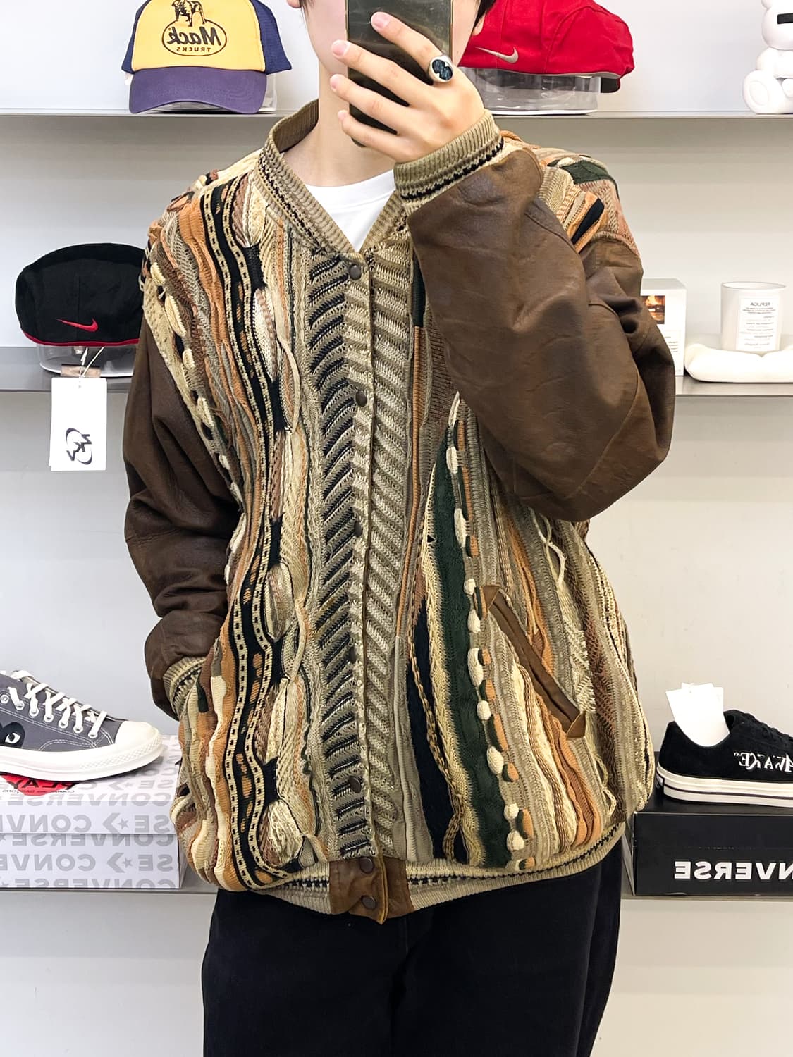 카를로 알베르토 90s 호주 케이블 레더 자켓 상품이미지1