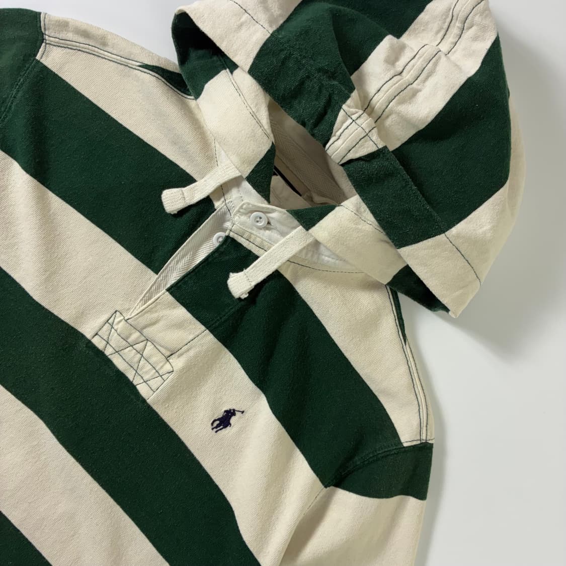Polo  폴로 랄프로렌 자수 코튼 스트라이프 럭비 후드티  상품이미지3