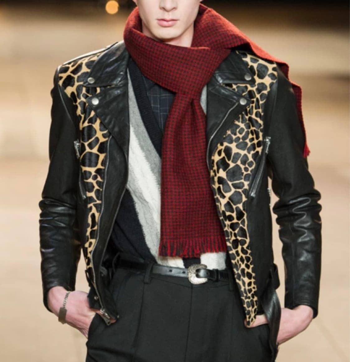 생로랑 14FW 레오파드 바이커 자켓 By.에디슬리먼 상품이미지1