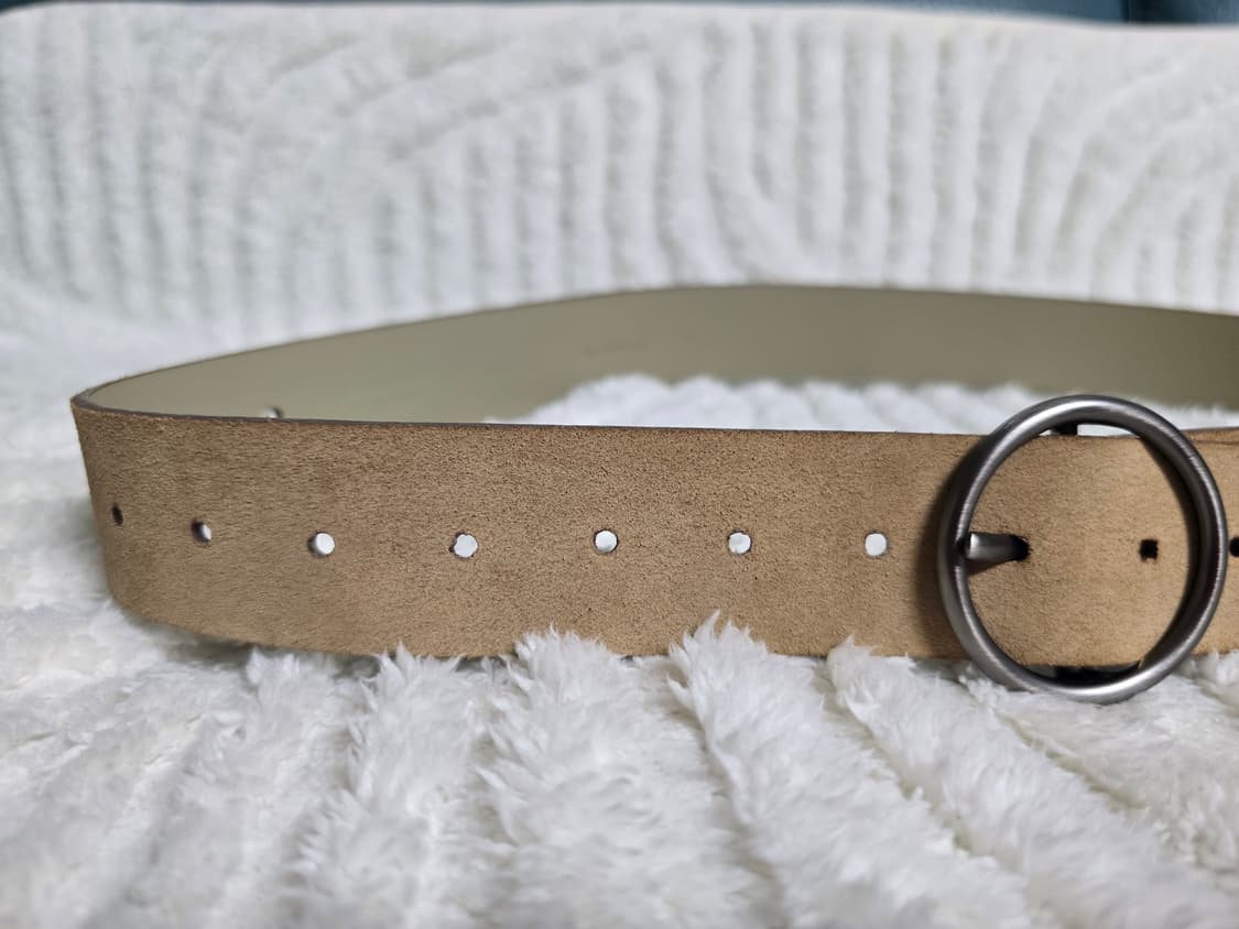 이탈리아 가죽 라운드 버클 스웨이드 벨트 상품이미지4