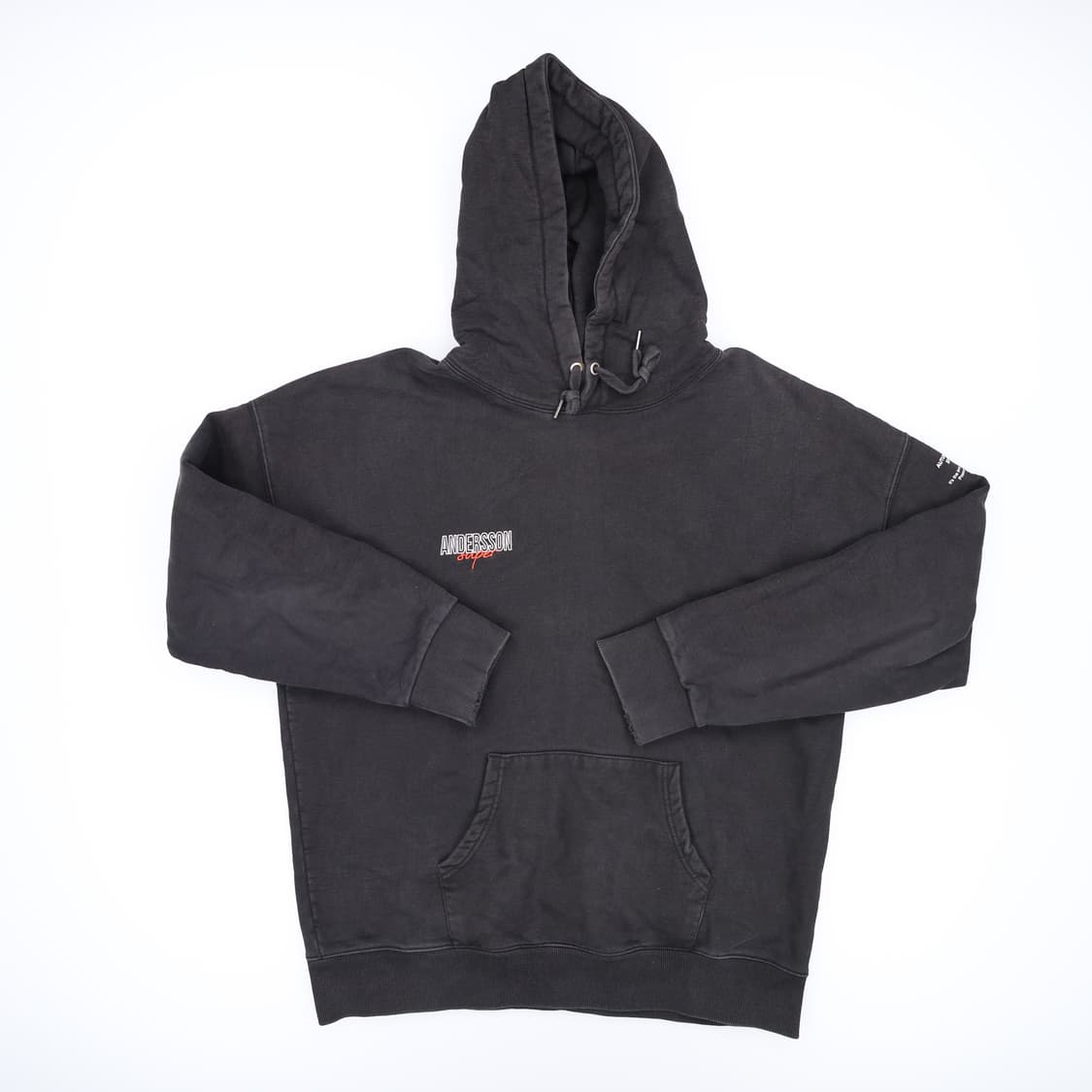 [XL] 앤더슨벨 블랙 레터링 후드티셔츠 1223H2 상품이미지1