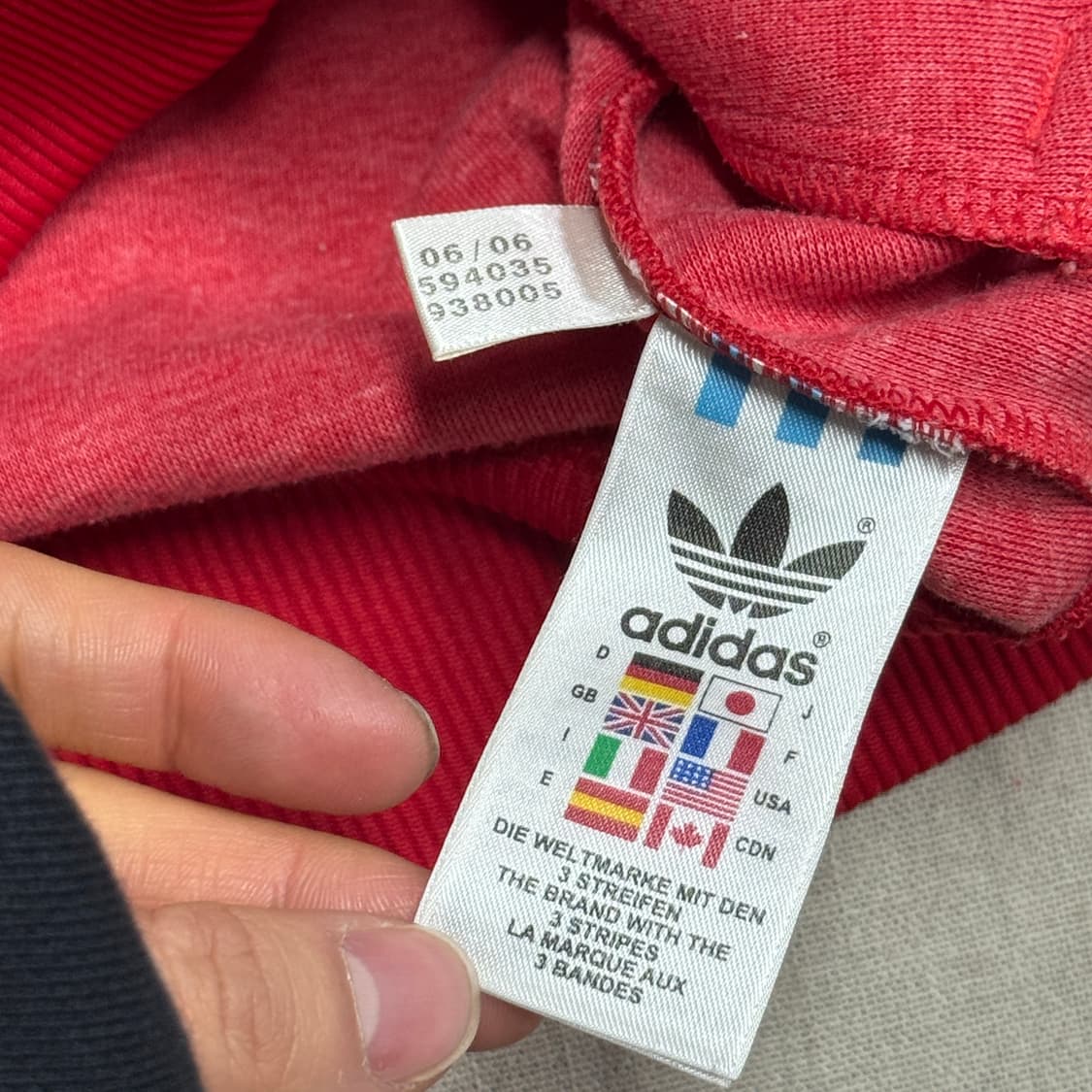 아디다스 레드 소라 배색 져지 후드집업 100 상품이미지6