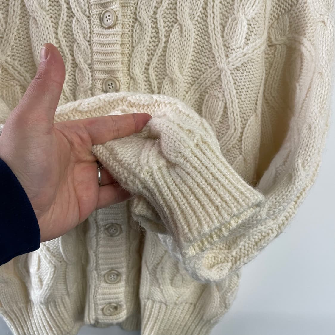 봉쥬르 피셔맨 케이블 울 가디건 상품이미지5