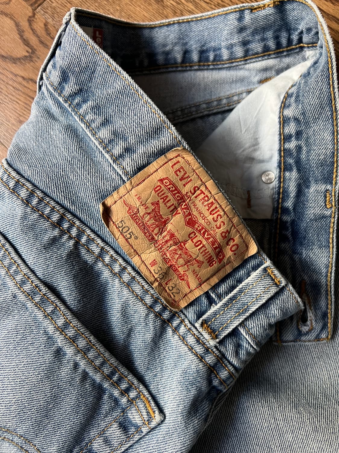 [36]리바이스 USA 505 빈티지 워싱 레귤러 스트레이트 데님 팬츠 상품이미지6