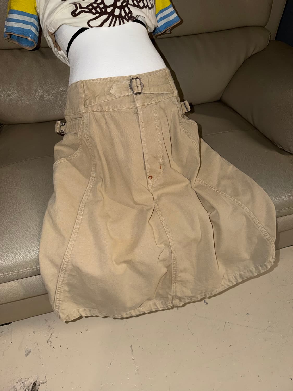 cinch-back detail midi skirt 상품이미지2