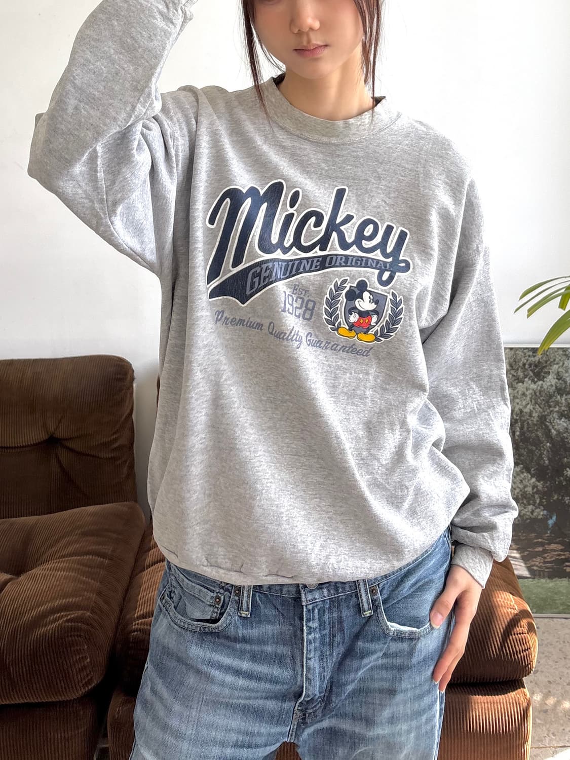 디즈니 미키마우스 맨투맨 그레이 상품이미지3