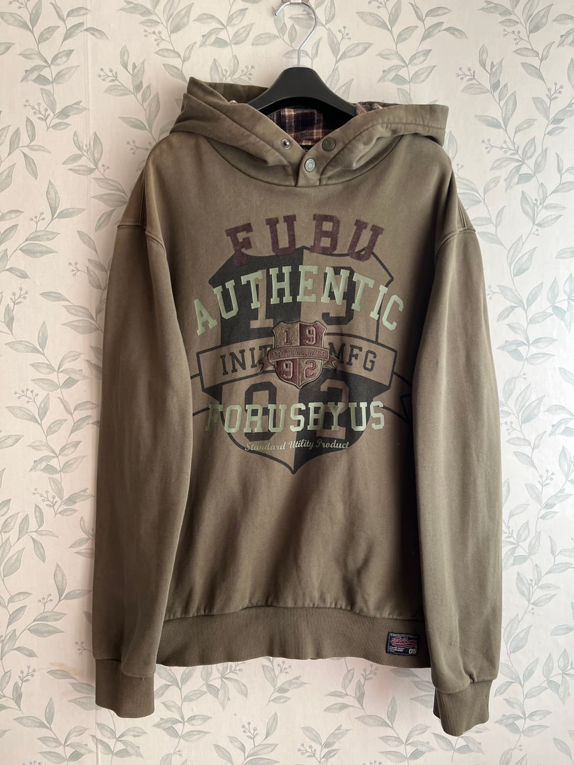 후부 FUBU 빈티지 후드티 카키 L 상품이미지1