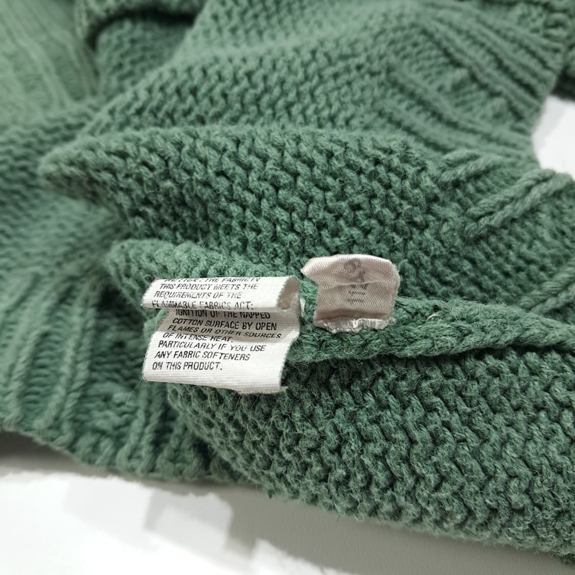 CL351 L 엘엘빈 80s 홍콩판 케이블 터틀넥 세이지그린 니트스웨터 상품이미지5