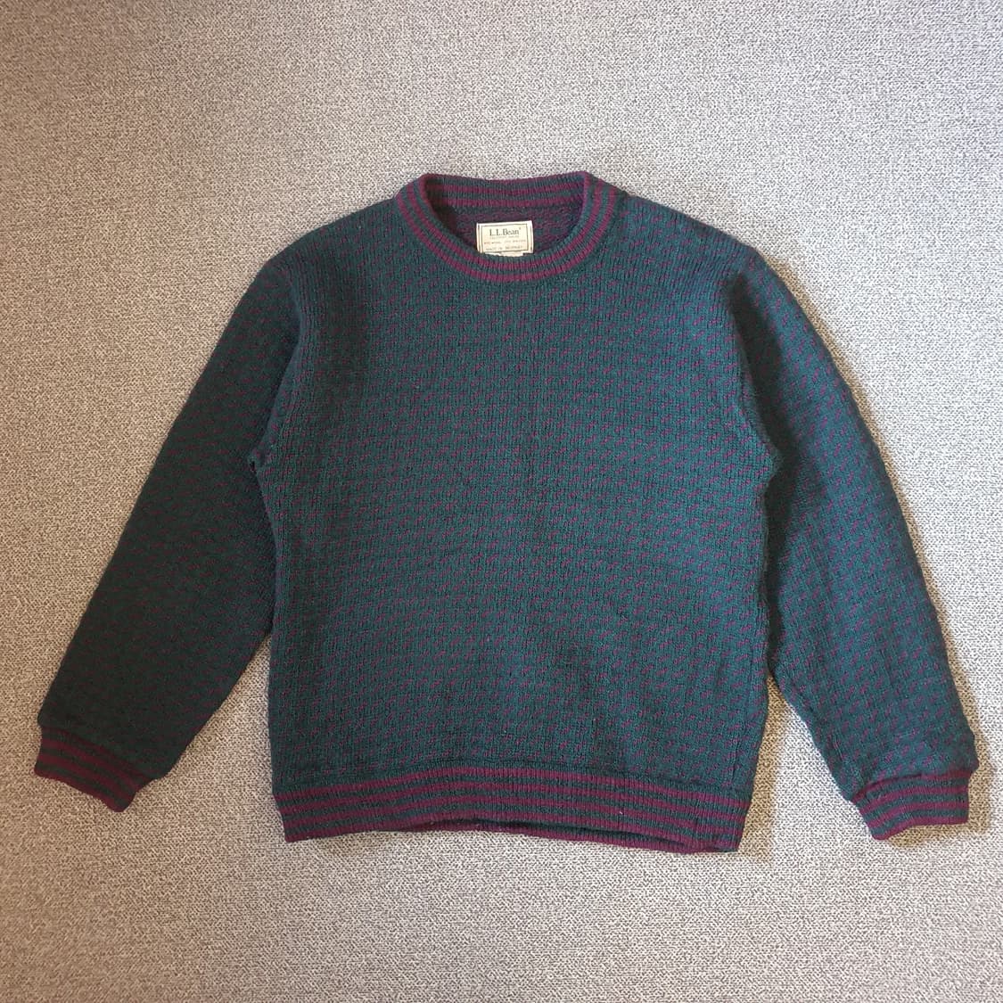 80s L.L.Bean 버드아이 헤비 울 스웨터no.39 상품이미지1