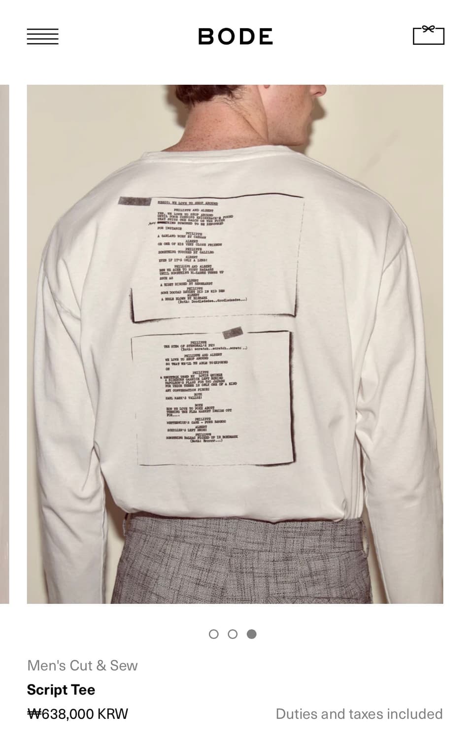 [M,L]보디 BODE Script 티셔츠 상품이미지4