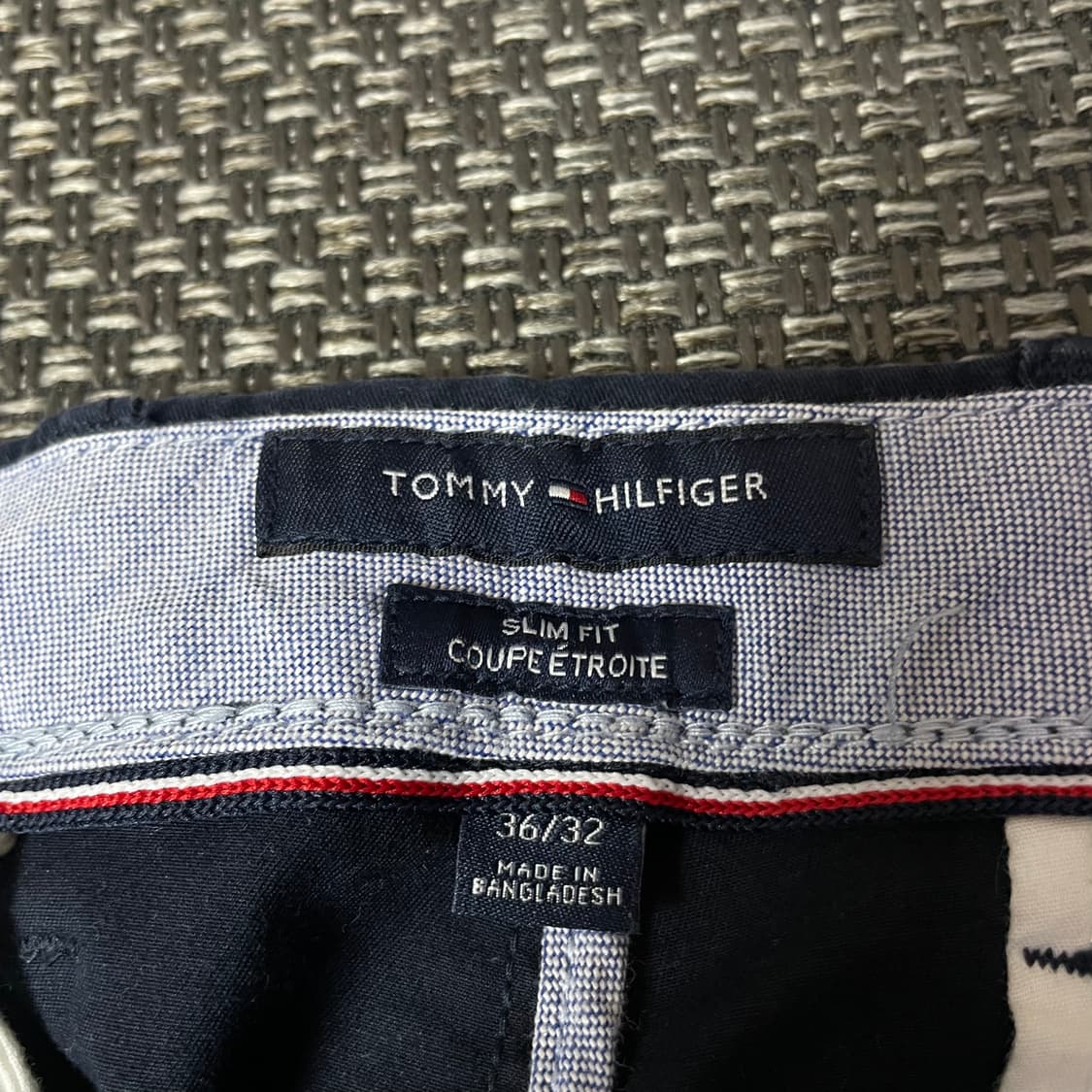 (36)타미힐피거 네이비 핀턱 스웨이드 코튼 팬츠 슬림핏 상품이미지3