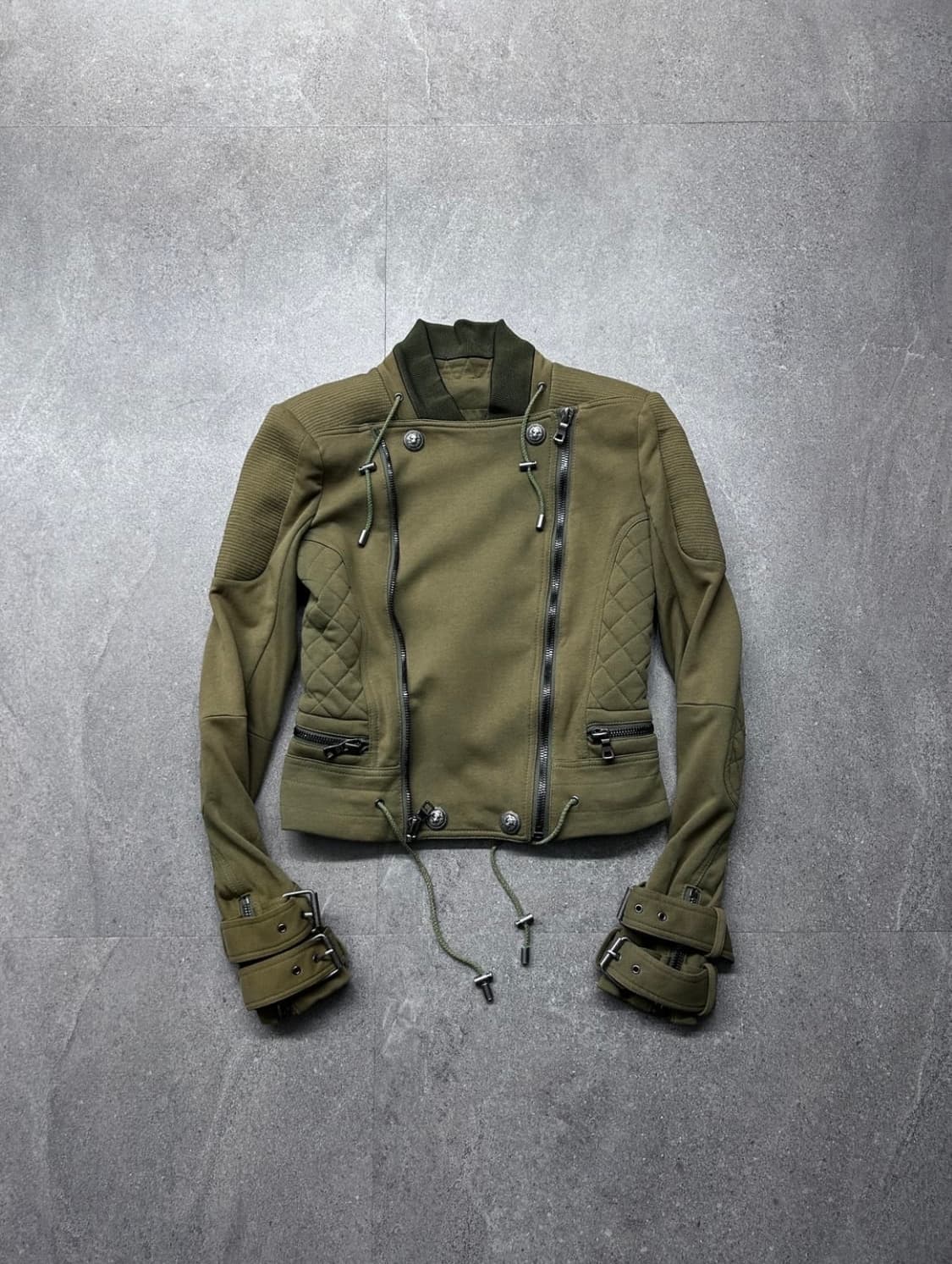 나폴레옹 더블 짚 퀼팅 판넬 사선 자켓 상품이미지1