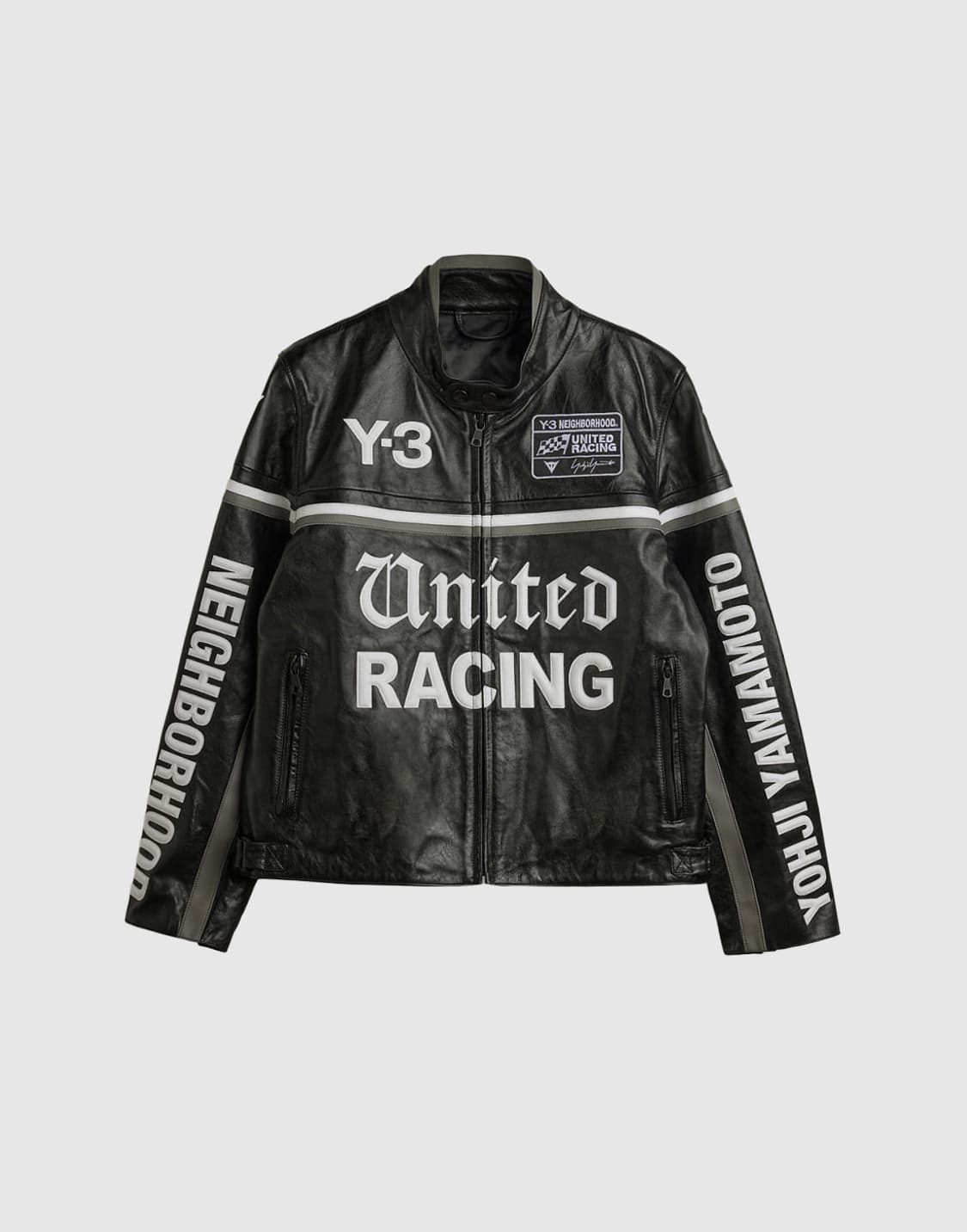 M y3 네이버후드 레더 레이서 자켓 블랙 새제품 판매 상품이미지1